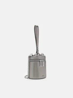 Lia Barrel Pouch - Silver