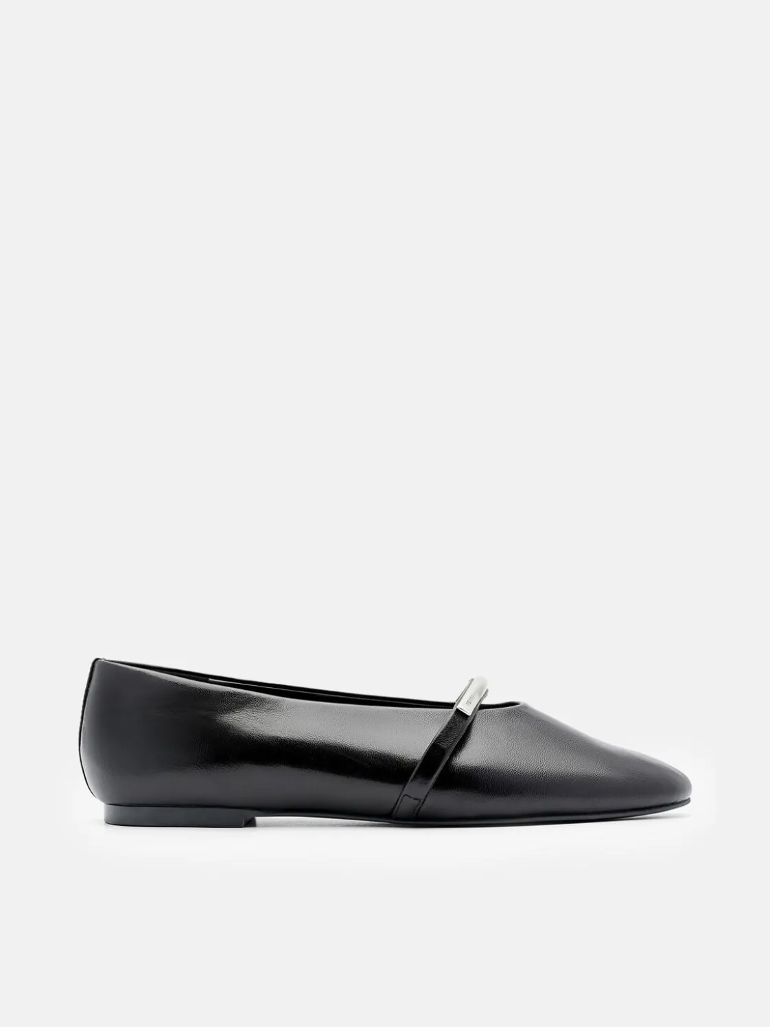 Lia Leather Ballerina Flats - Black
