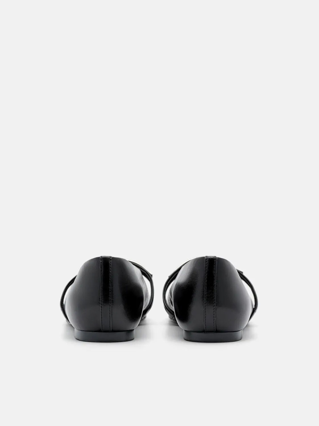 Lia Leather Ballerina Flats - Black