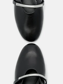 Lia Leather Ballerina Flats - Black