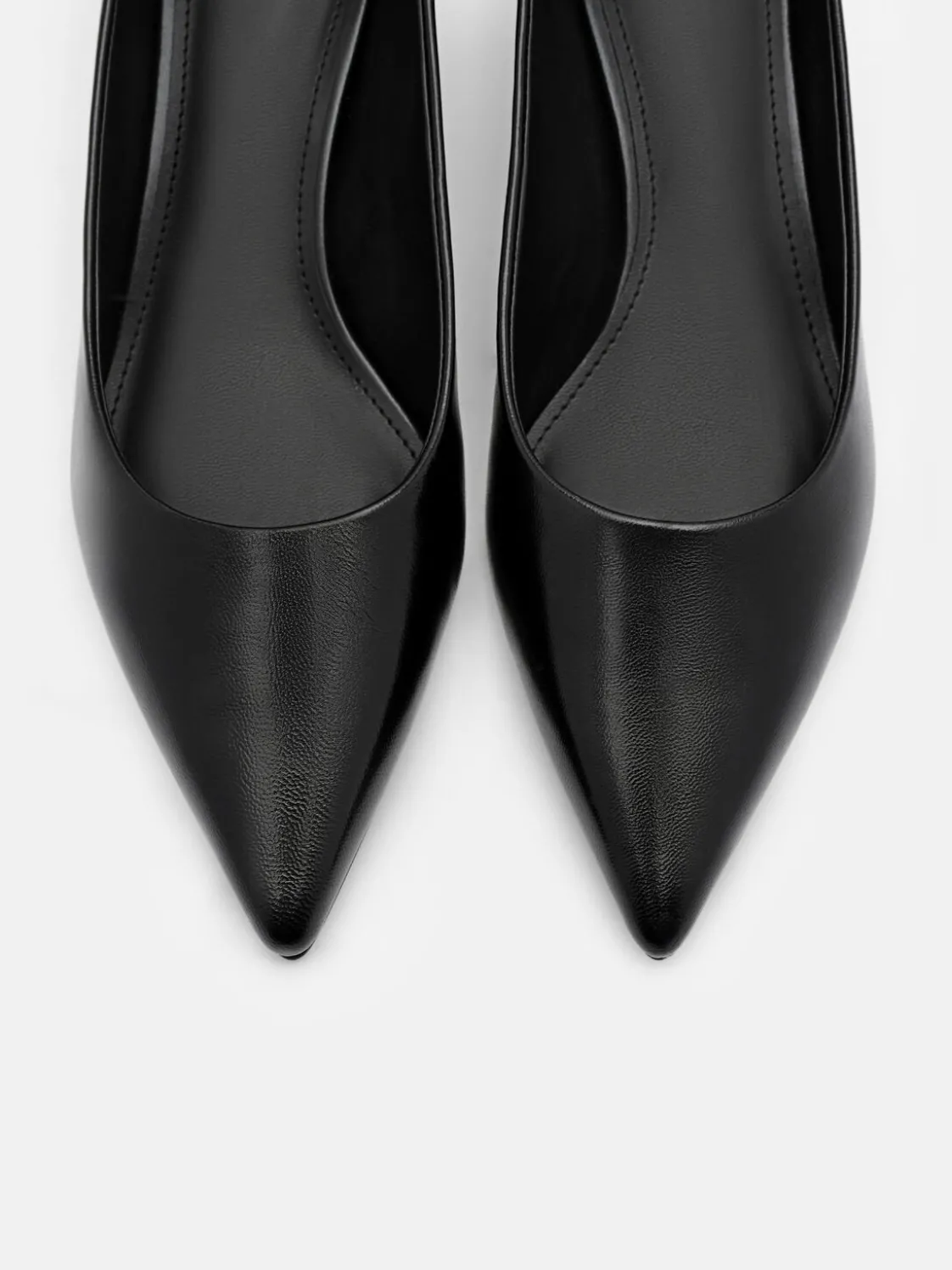 Lia Leather Heel Pumps - Black