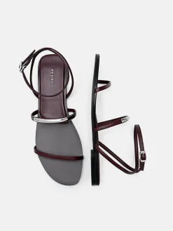 Lia Strappy Sandals - Burgundy