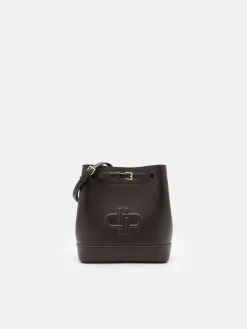 Loli Leather Bucket Bag - Dark Brown