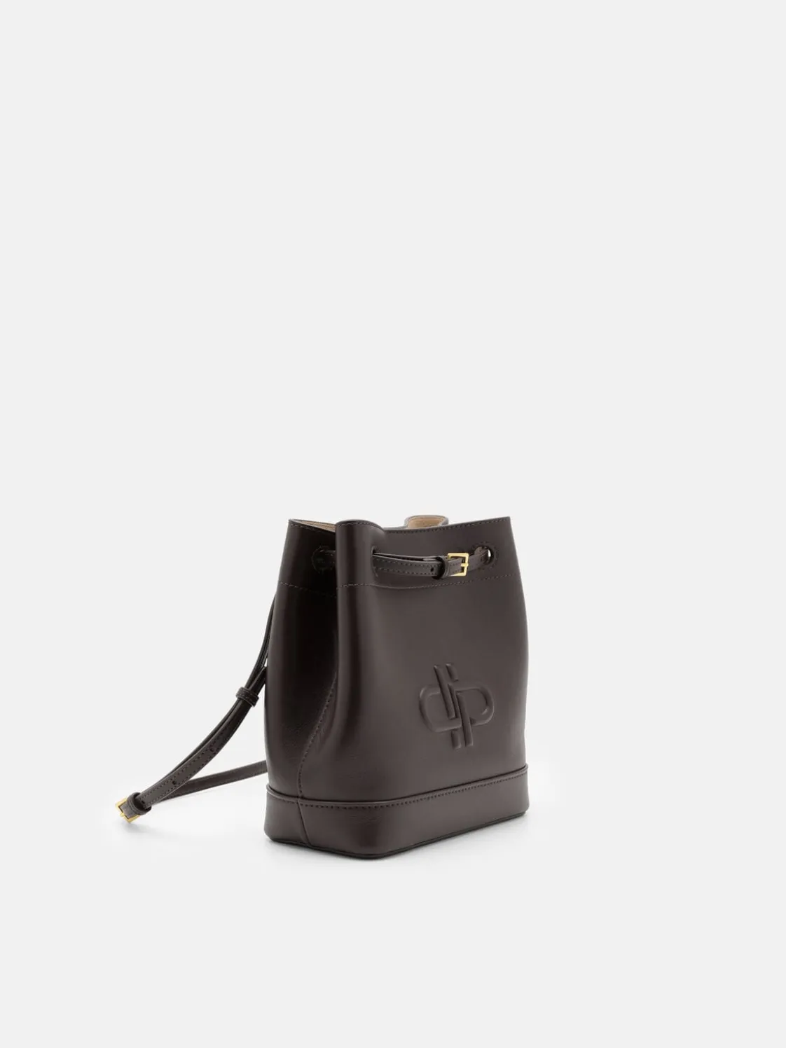 Loli Leather Bucket Bag - Dark Brown