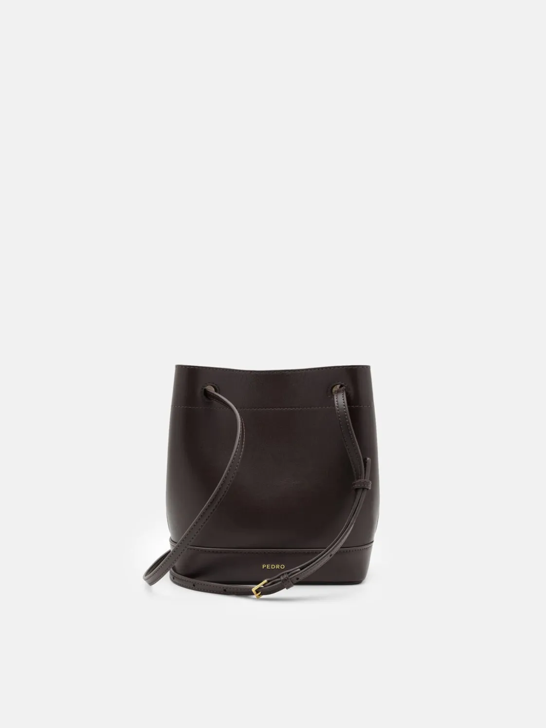 Loli Leather Bucket Bag - Dark Brown
