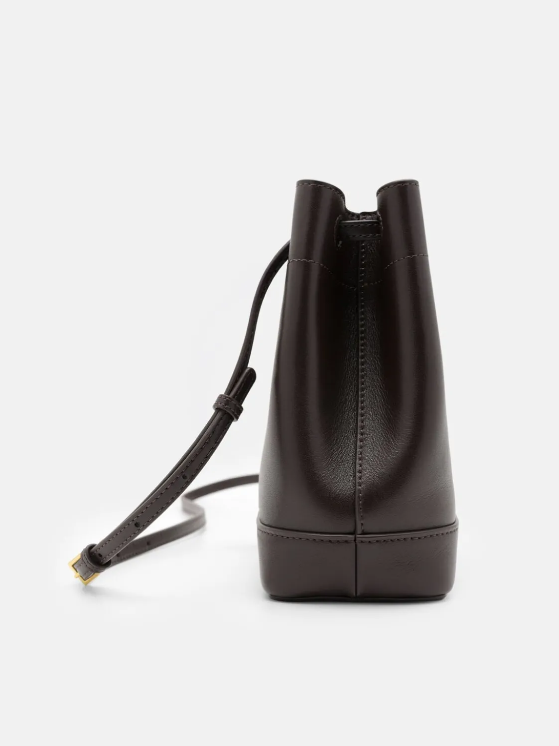 Loli Leather Bucket Bag - Dark Brown