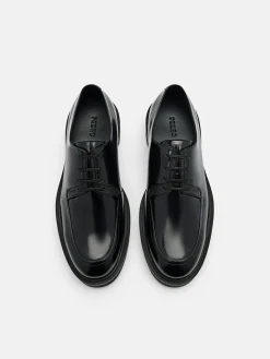 Loop Leather Derby Shoes - Black