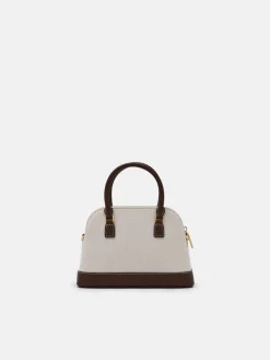 Lucia Canvas Handbag - Dark Brown Canvas