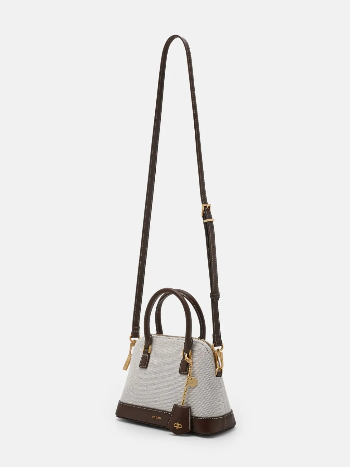 Lucia Canvas Handbag - Dark Brown Canvas