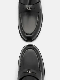 Mackenzie Leather Mule Loafers - Black