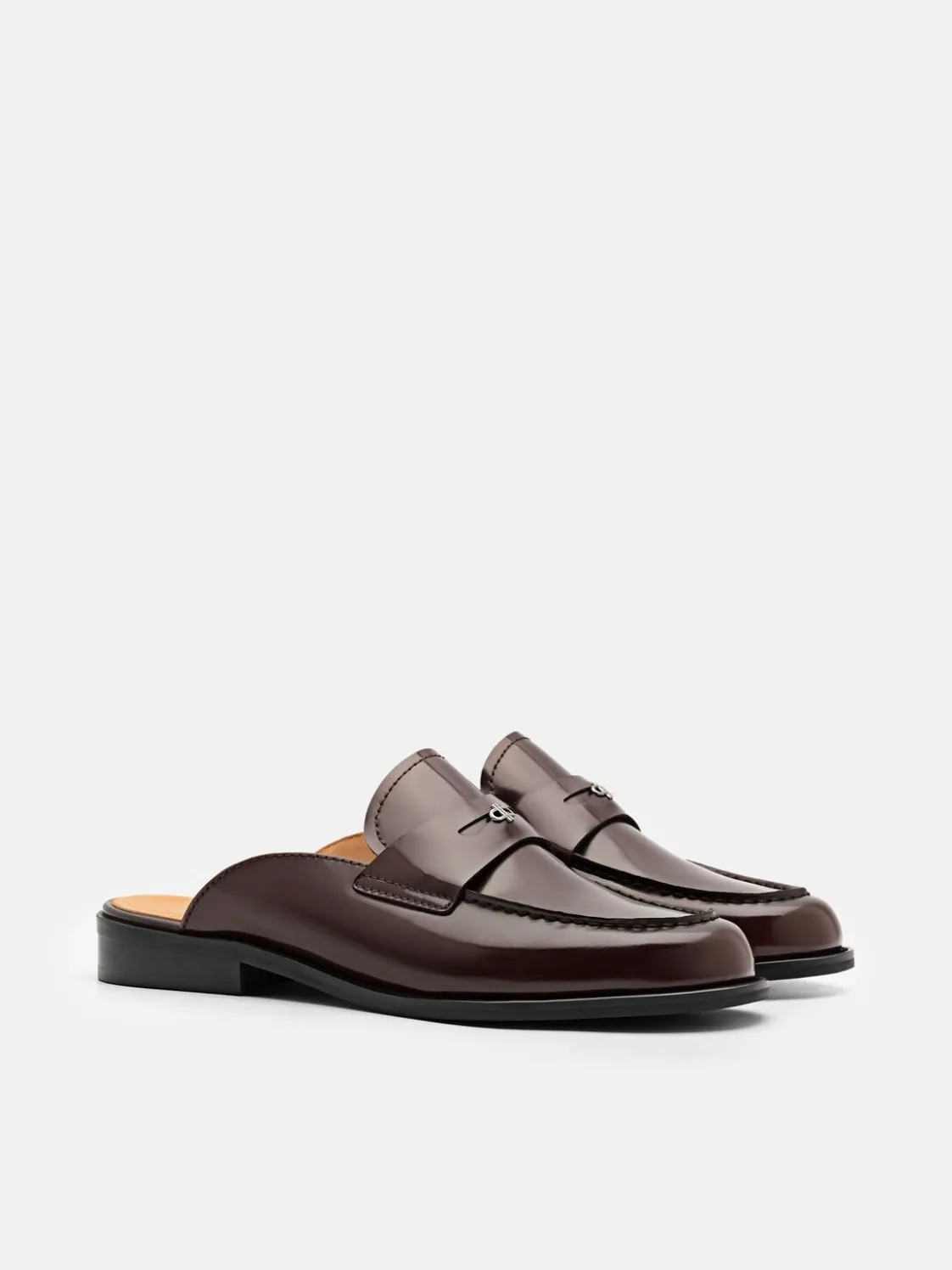 Mackenzie Leather Mule Loafers - Dark Brown