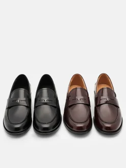 Mackenzie Leather Penny Loafers - Black