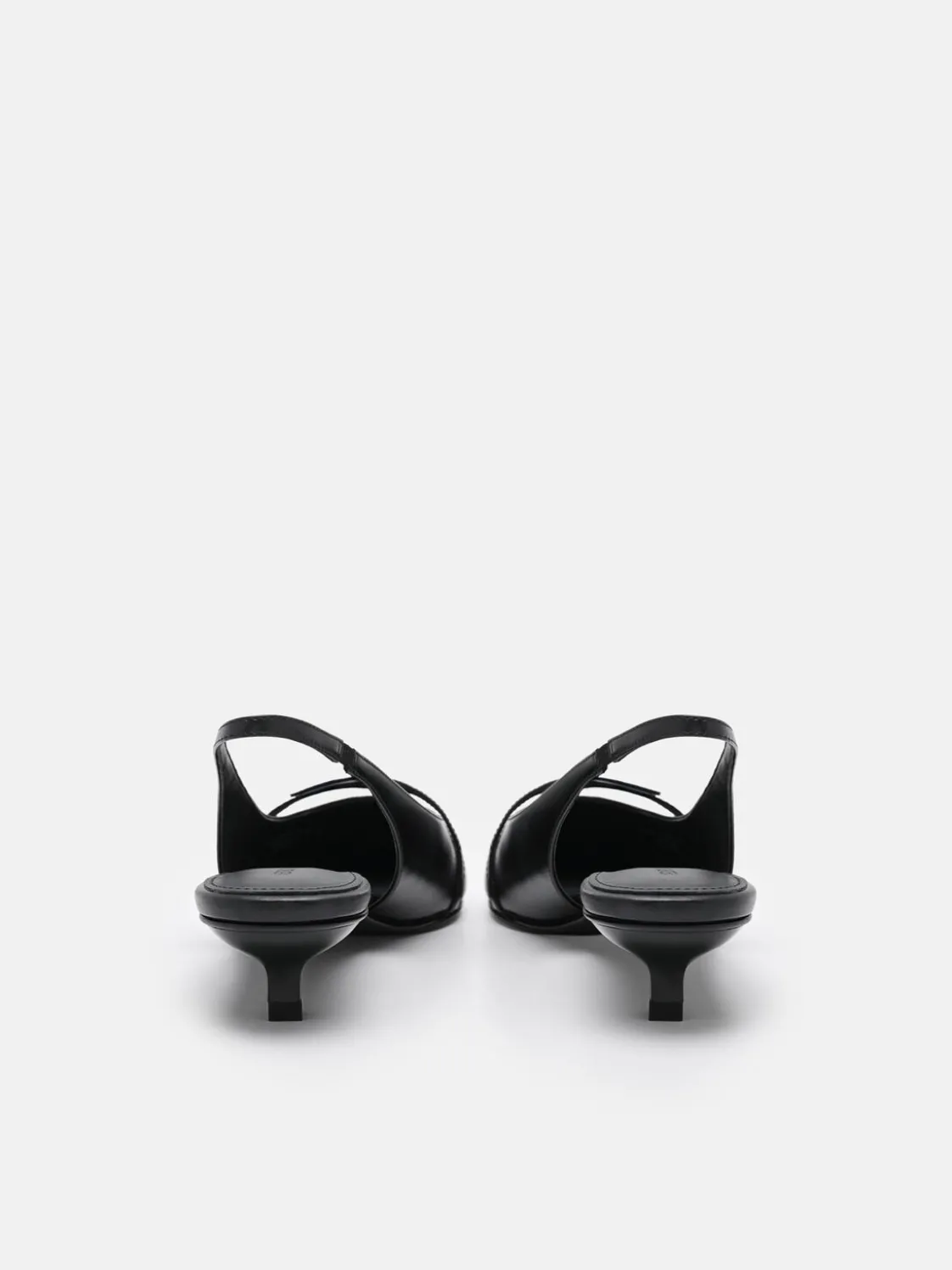 Maggie Leather Slingback Heel Pumps - Black