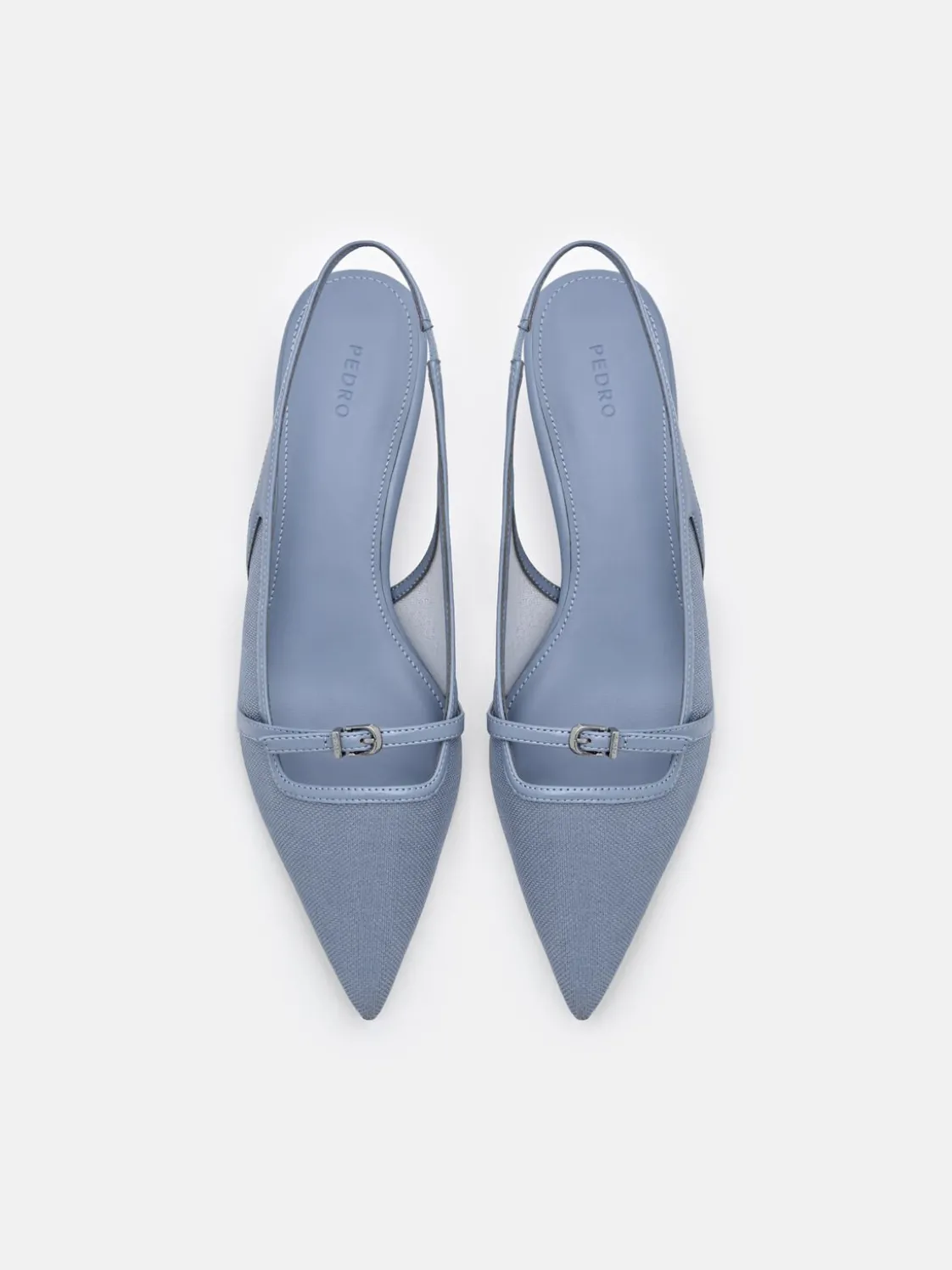 Maggie Mesh Slingback Heel Pumps - Slate Blue