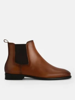 Meg Leather Chelsea Boots - Cognac