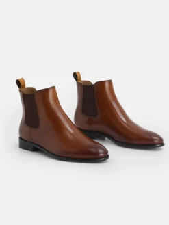Meg Leather Chelsea Boots - Cognac