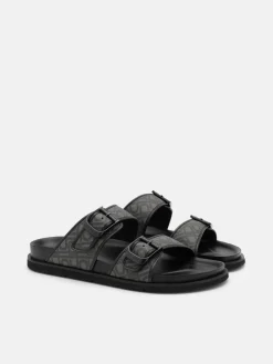 Men's Helix Slide Sandals - Black Embossed