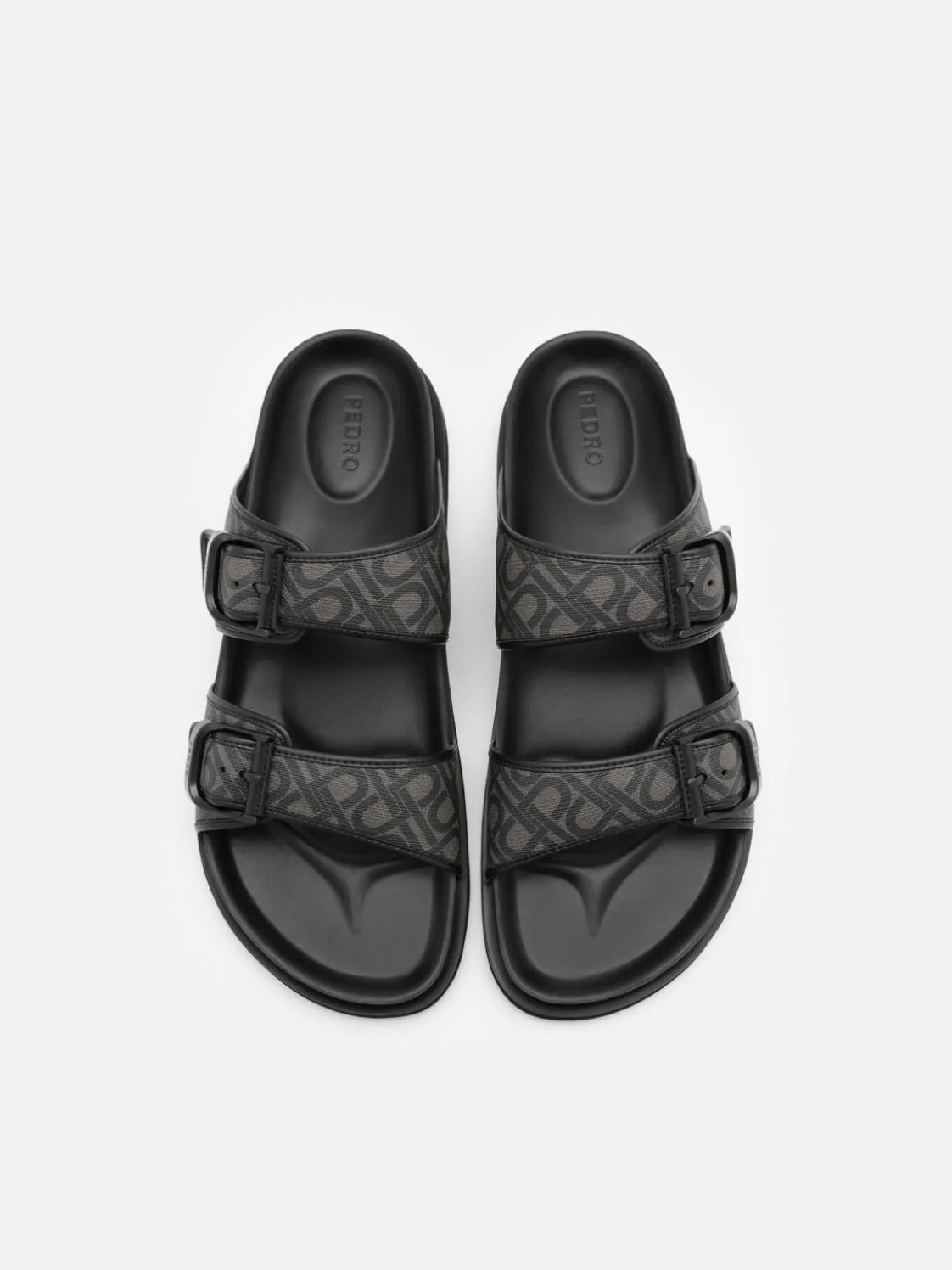Men's Helix Slide Sandals - Black Embossed