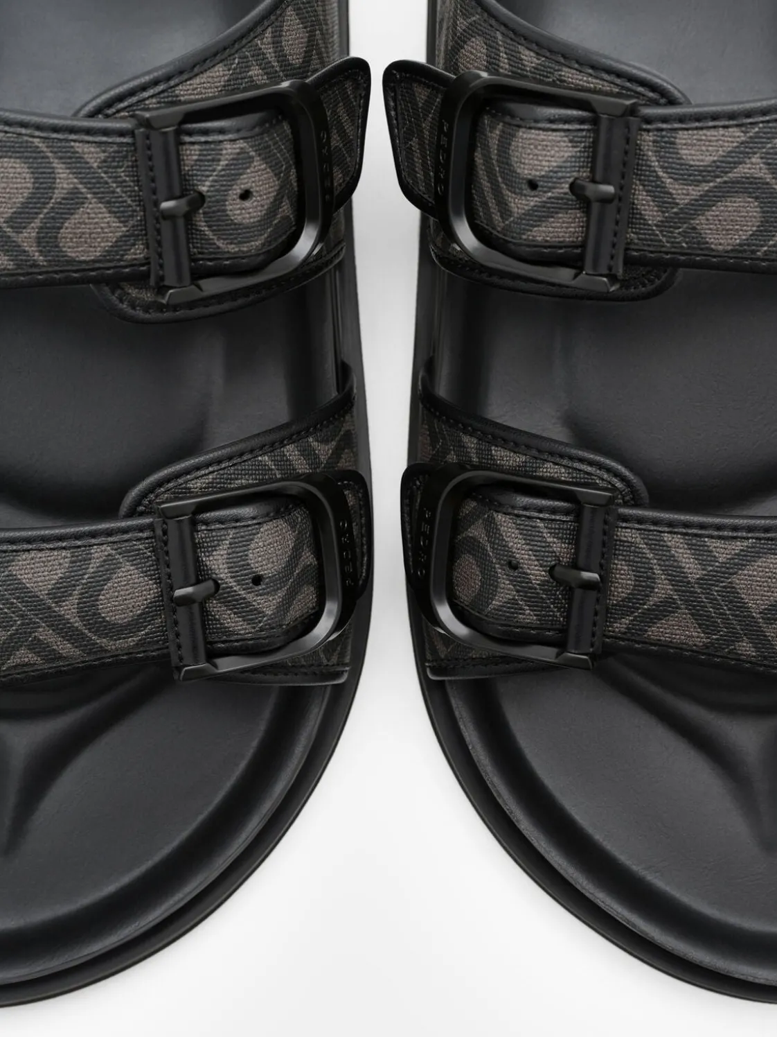 Men's Helix Slide Sandals - Black Embossed