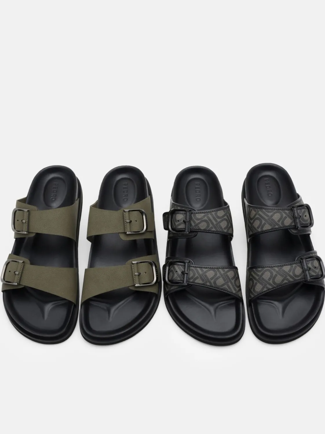 Men's Helix Slide Sandals - Black Embossed