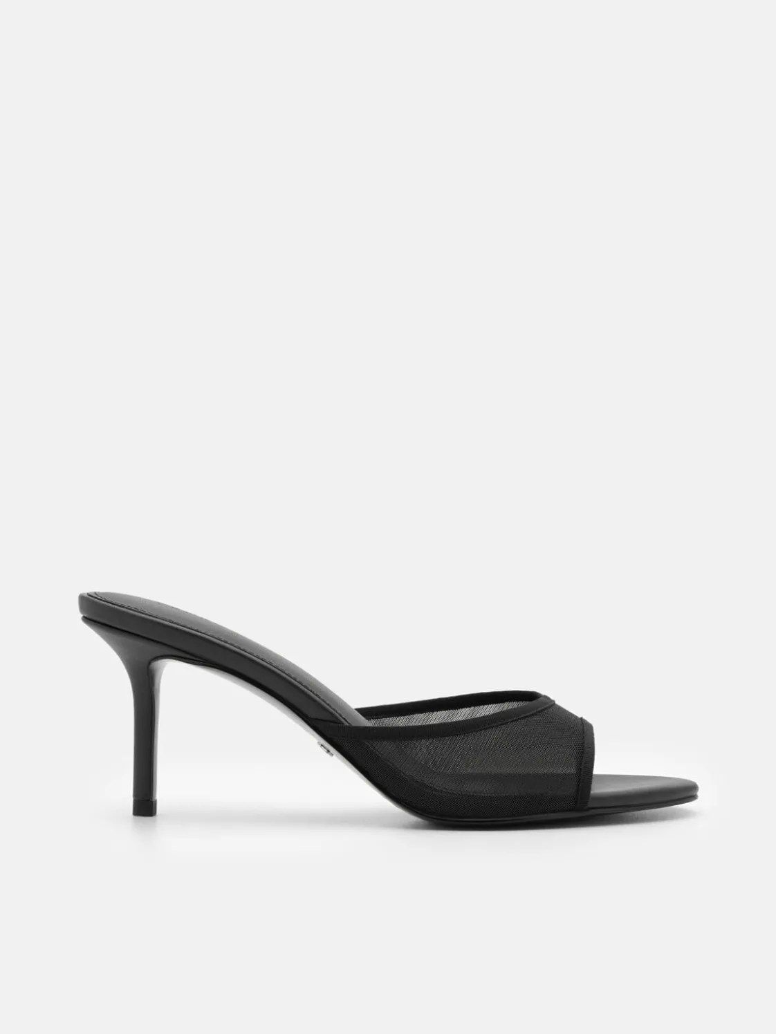 Mesh Heel Sandals - Black Fabric