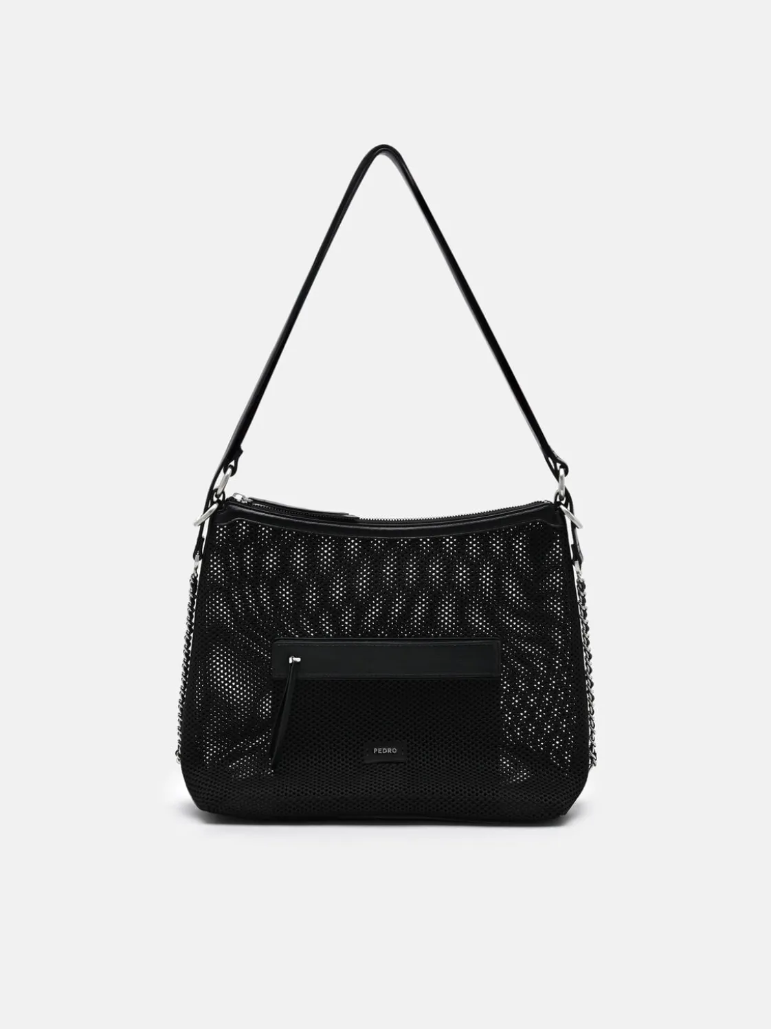 Mesh Slouchy Two-Way Carry Backpack - Black Fabric
