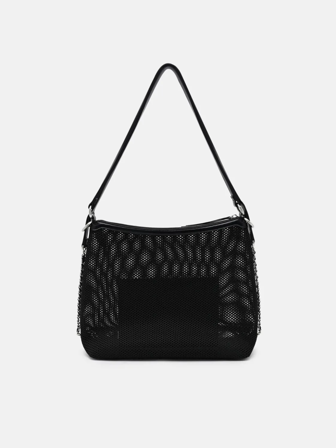 Mesh Slouchy Two-Way Carry Backpack - Black Fabric