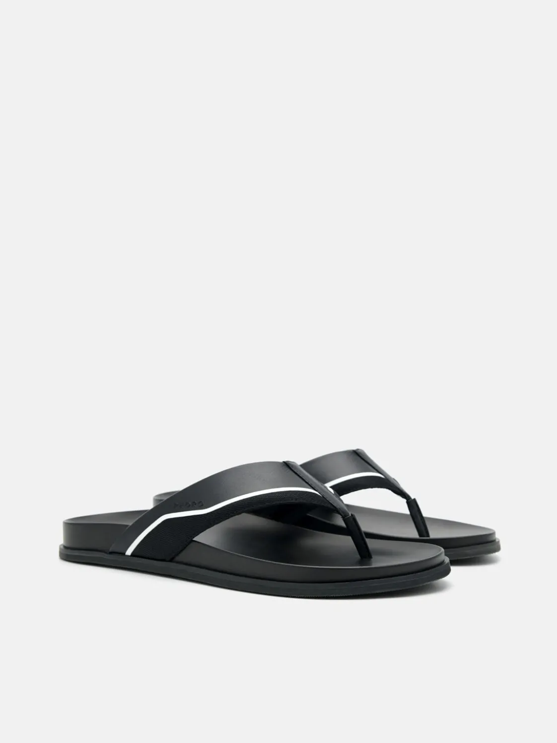 Mesh Thong Sandals - Black