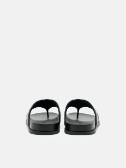 Mesh Thong Sandals - Black