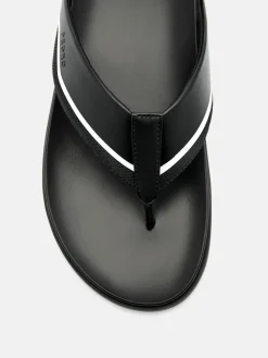 Mesh Thong Sandals - Black