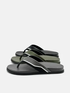 Mesh Thong Sandals - Black