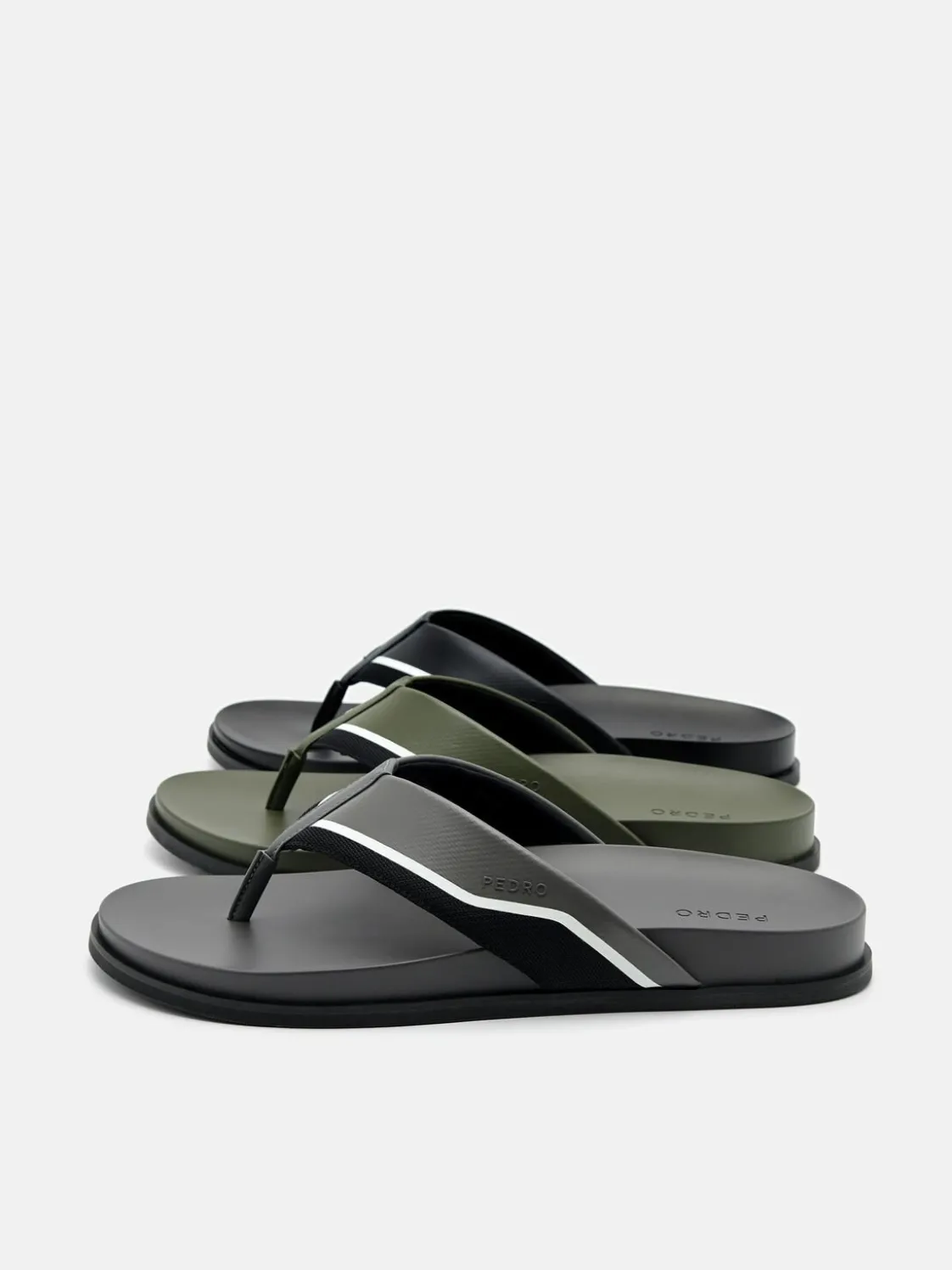 Mesh Thong Sandals - Black