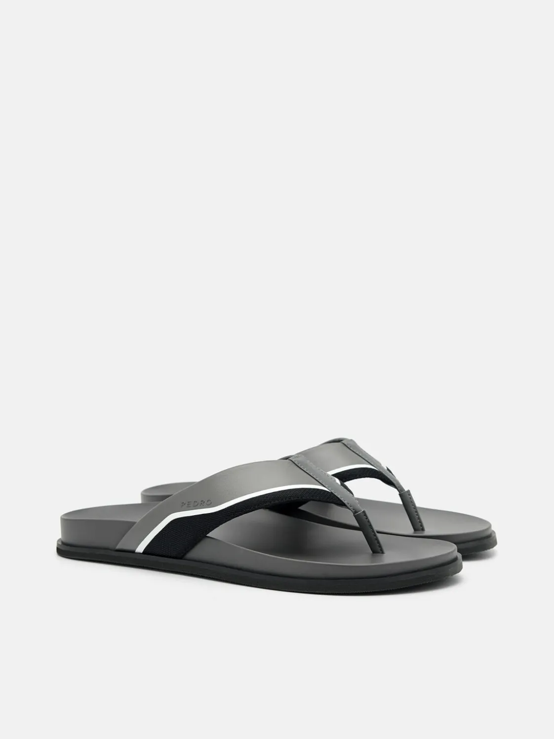 Mesh Thong Sandals - Dark Grey