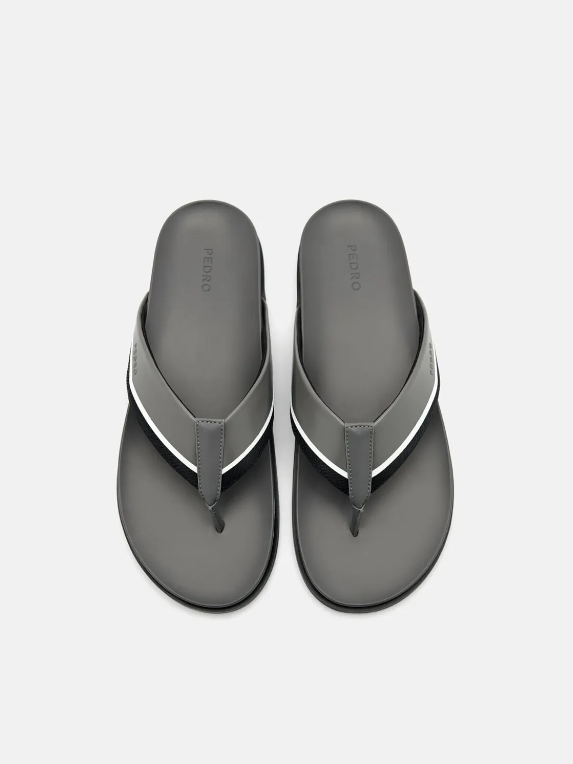 Mesh Thong Sandals - Dark Grey