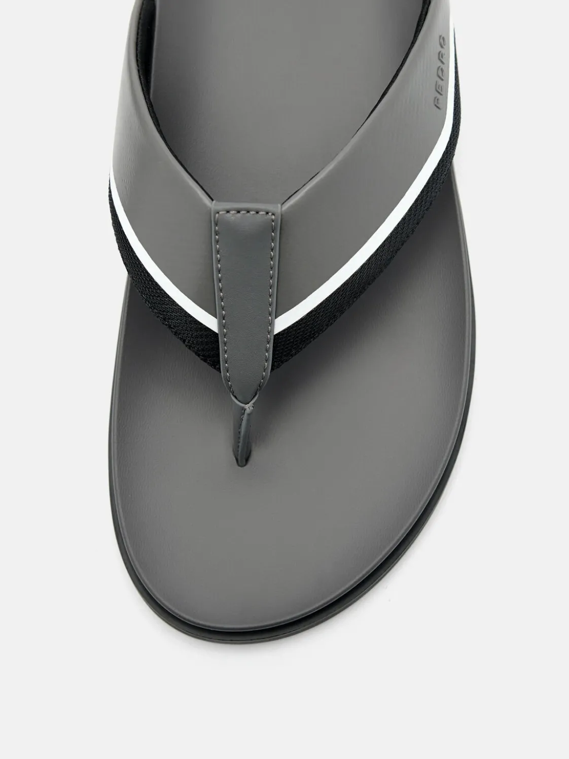 Mesh Thong Sandals - Dark Grey