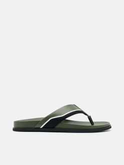 Mesh Thong Sandals - Military Green