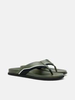 Mesh Thong Sandals - Military Green