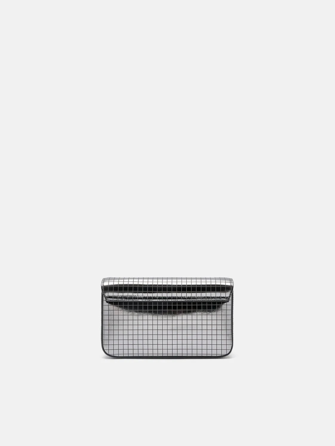 Metallic Leather Shoulder Bag - Silver