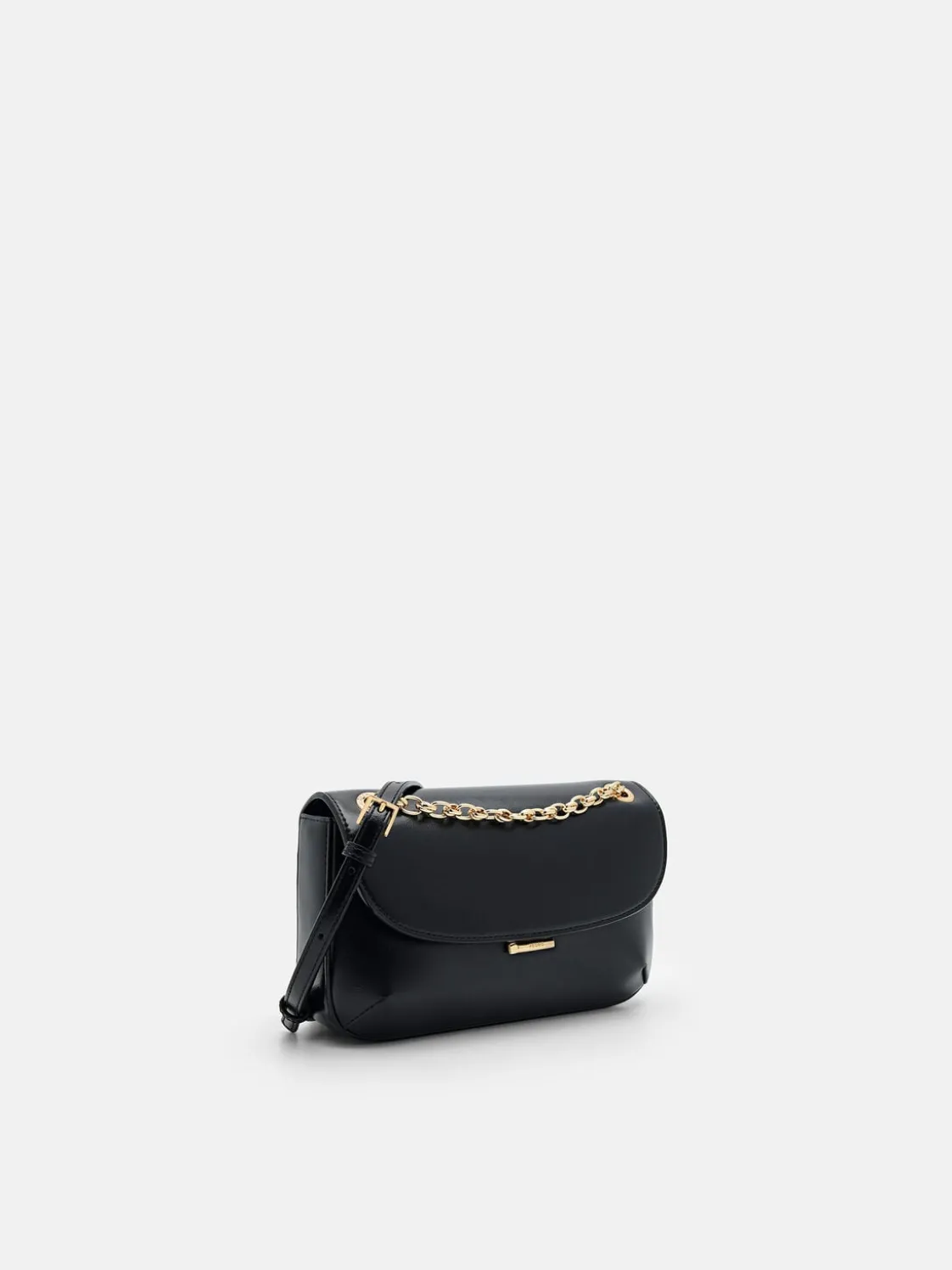 Mini Chainlink Shoulder Bag - Black