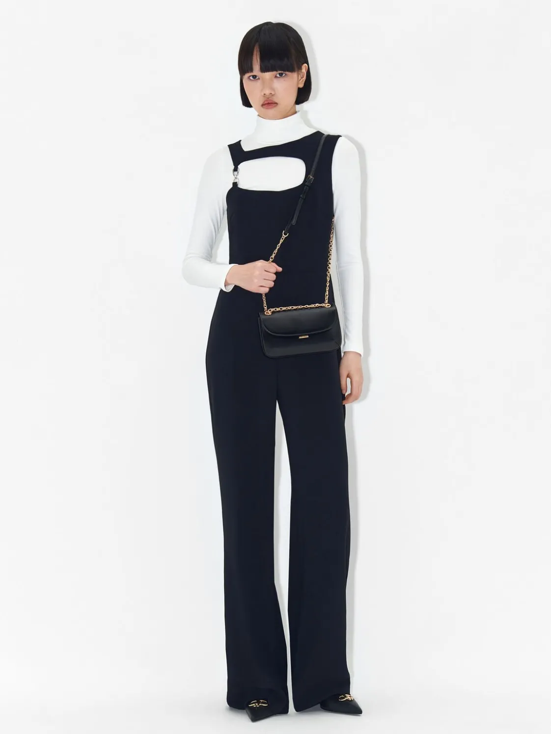 Mini Chainlink Shoulder Bag - Black