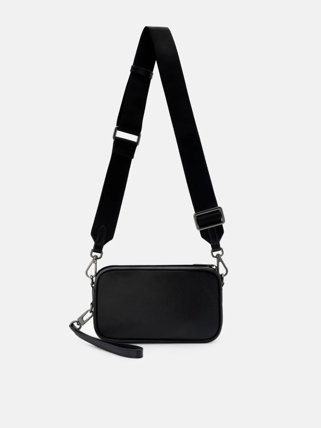 Mini Embossed Leather Pouch - Black