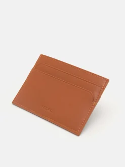 Mini Leather Card Holder - Camel