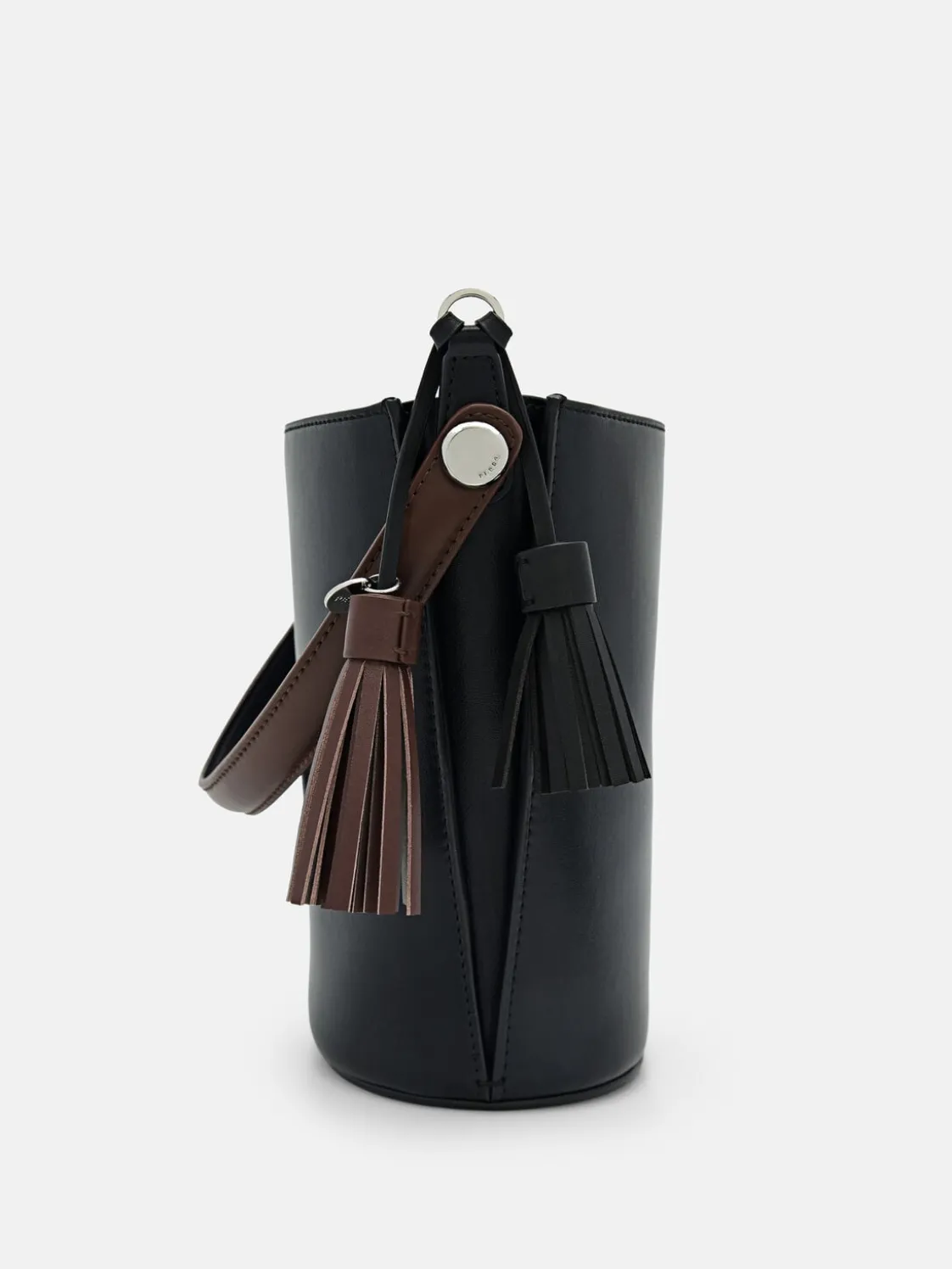 Mini Tassel Bucket Bag - Black