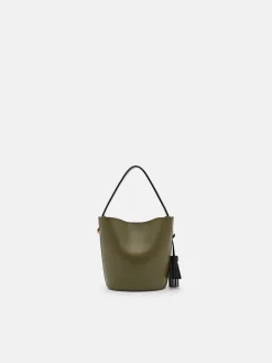 Mini Tassel Bucket Bag - Military Green