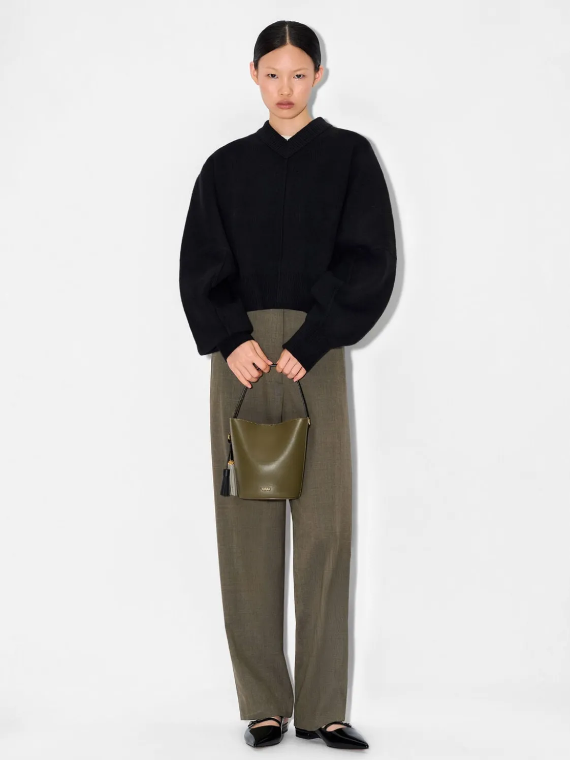 Mini Tassel Bucket Bag - Military Green