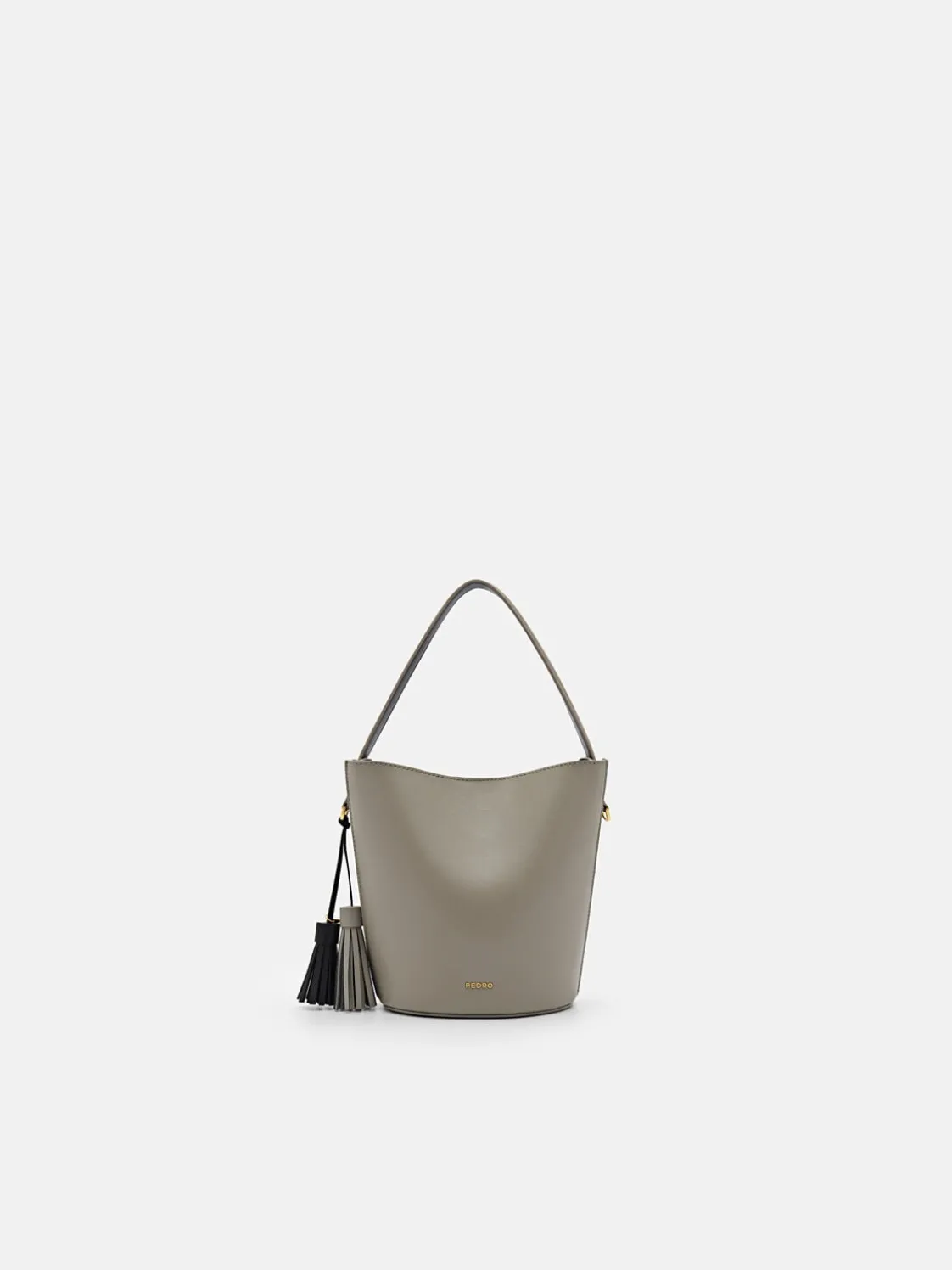 Mini Tassel Bucket Bag - Taupe