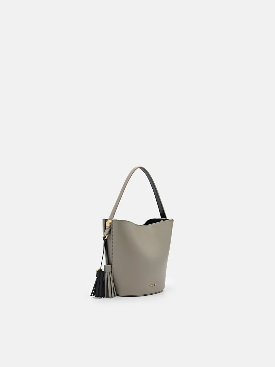 Mini Tassel Bucket Bag - Taupe