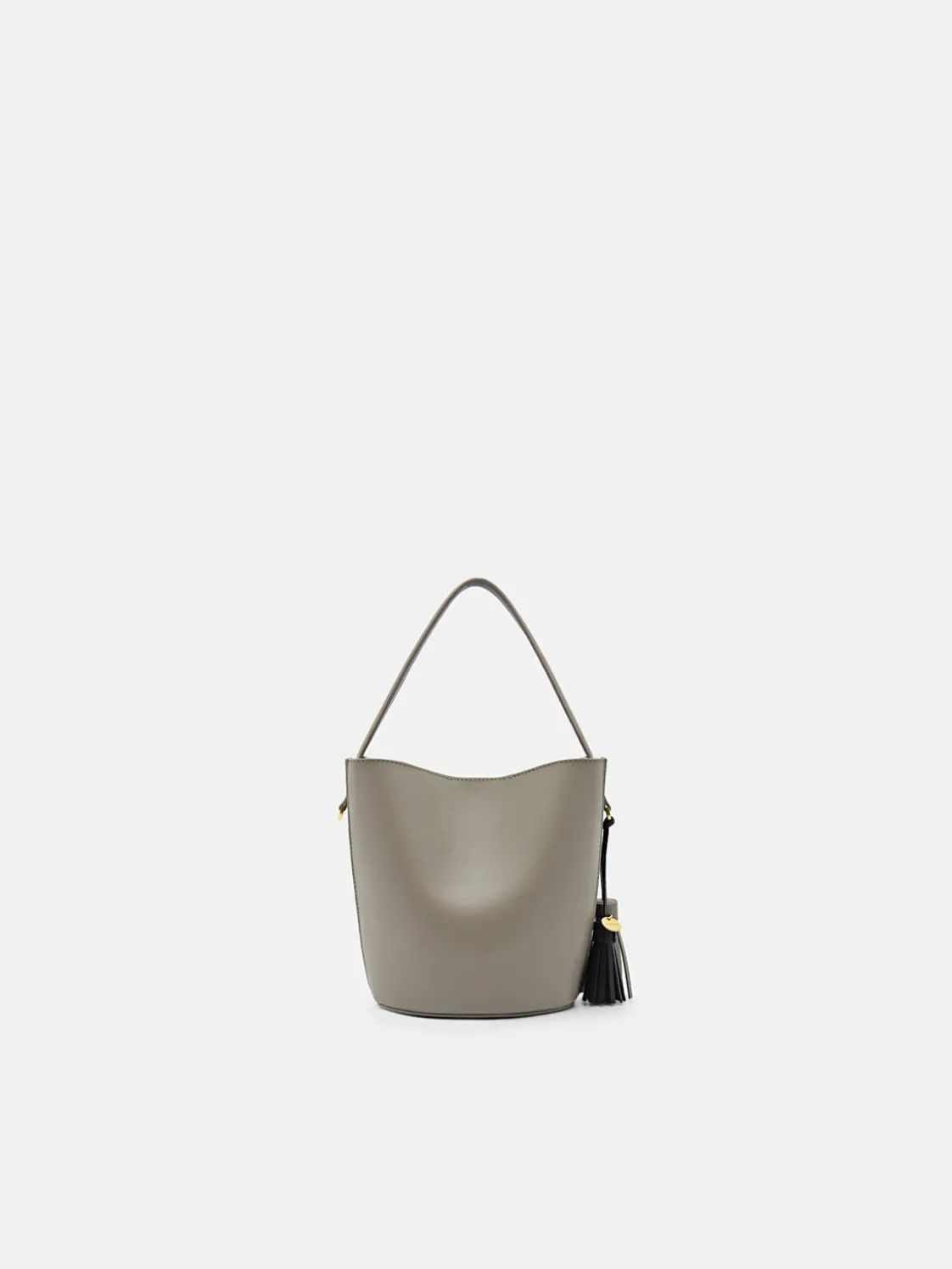 Mini Tassel Bucket Bag - Taupe