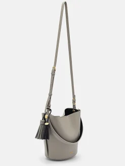Mini Tassel Bucket Bag - Taupe