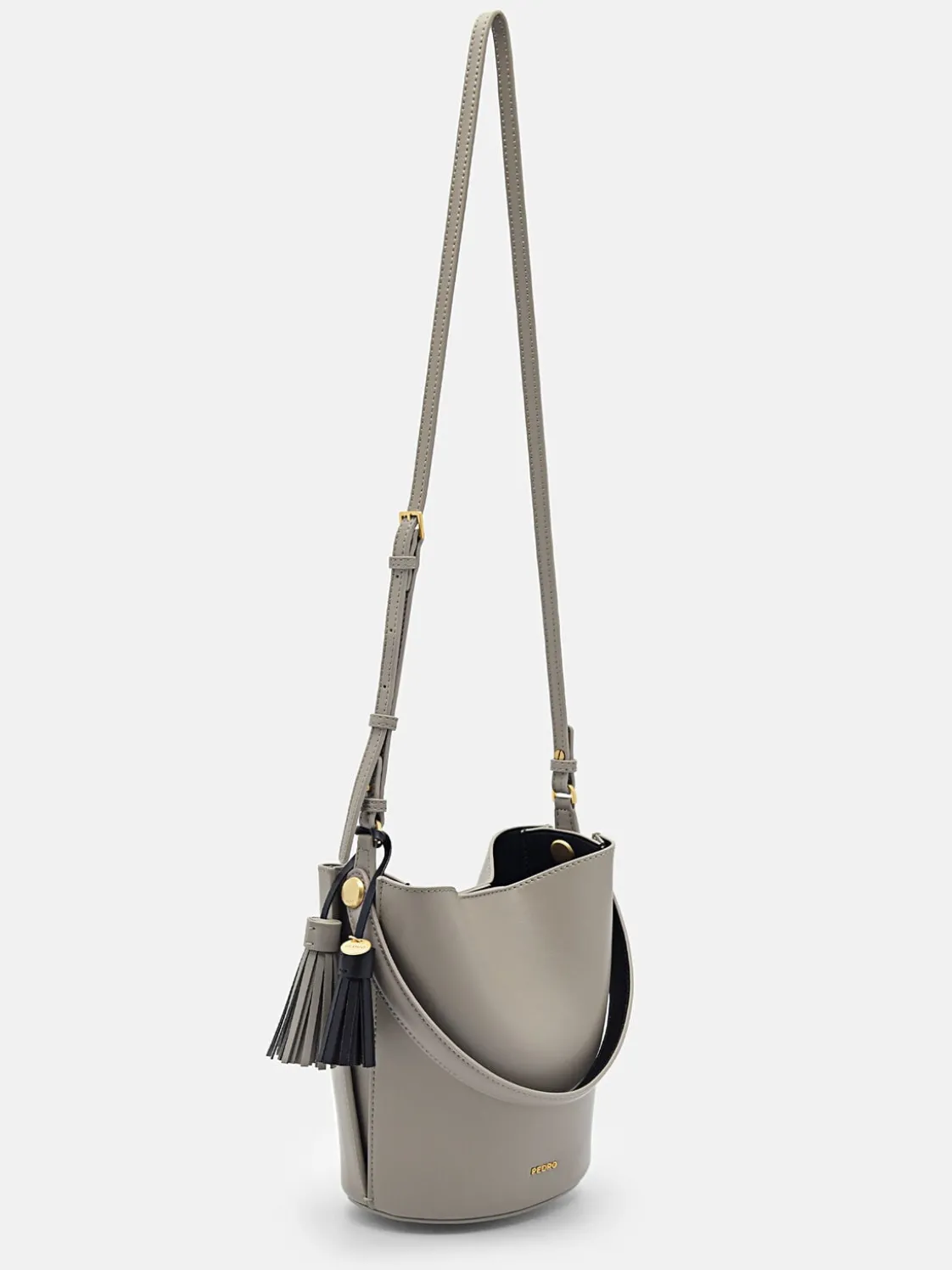 Mini Tassel Bucket Bag - Taupe